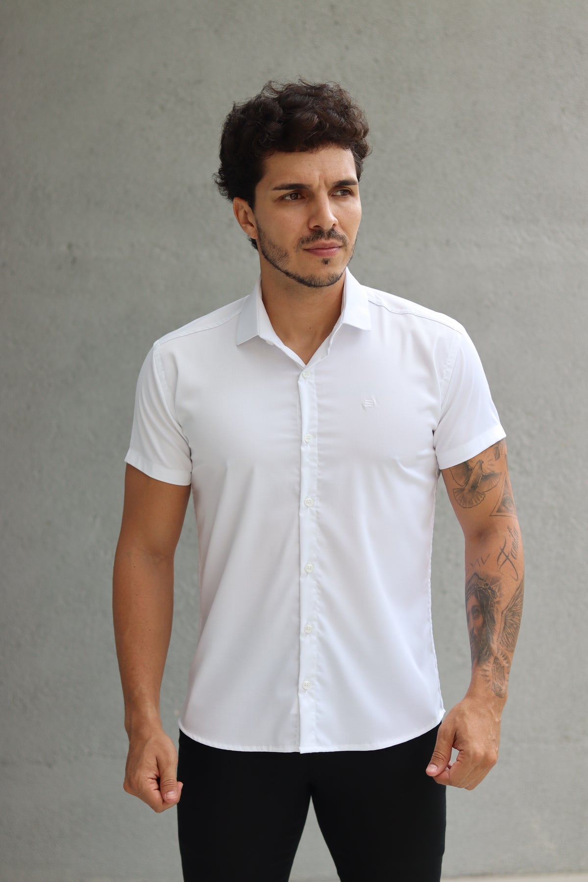 Camisa Fibra de Bambu Manga Curta Happen