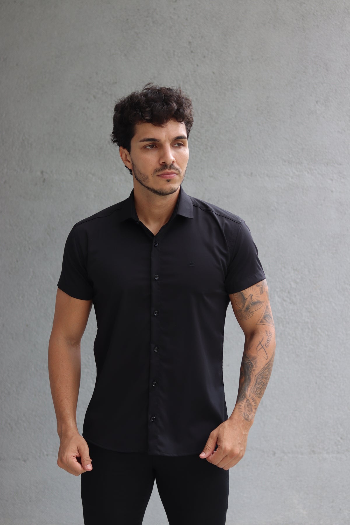 Camisa Fibra de Bambu Manga Curta Happen