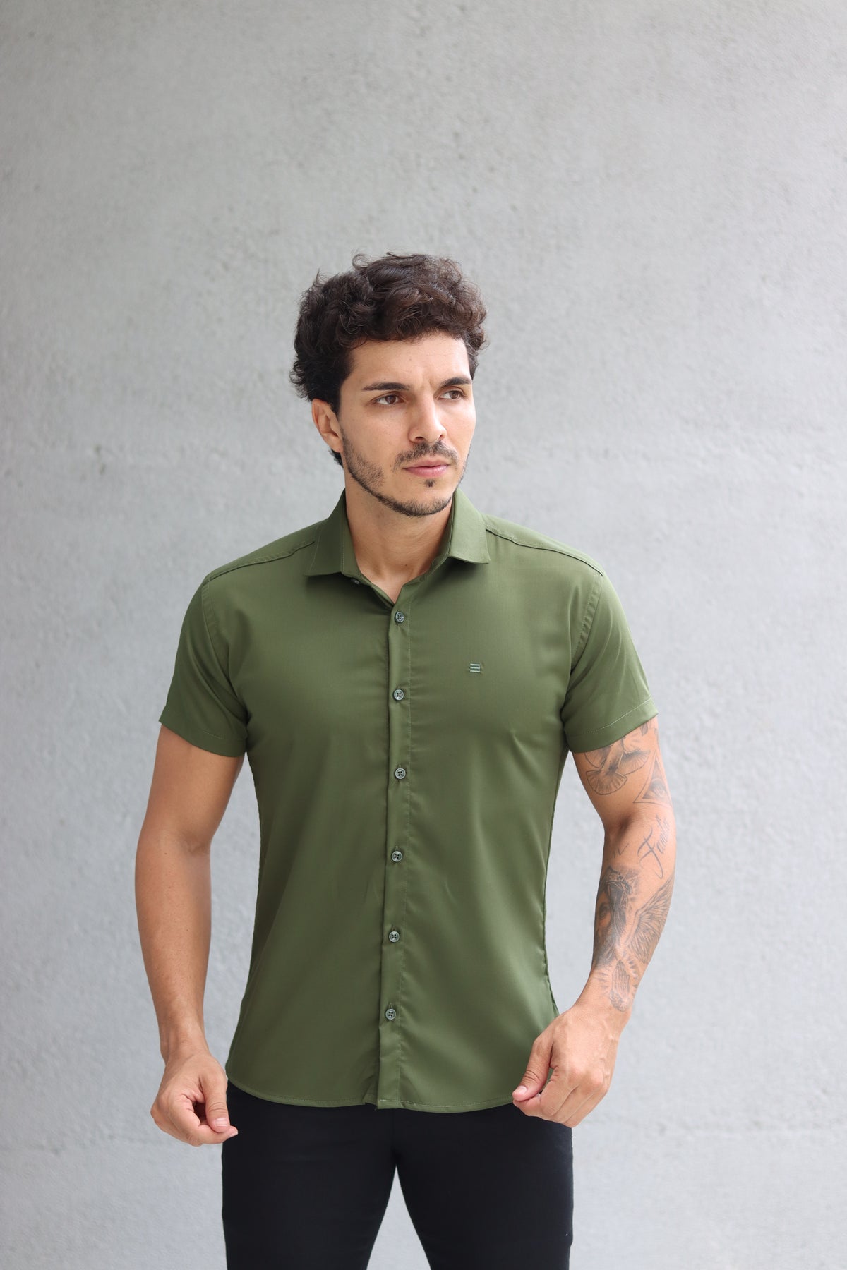 Camisa Fibra de Bambu Manga Curta Happen