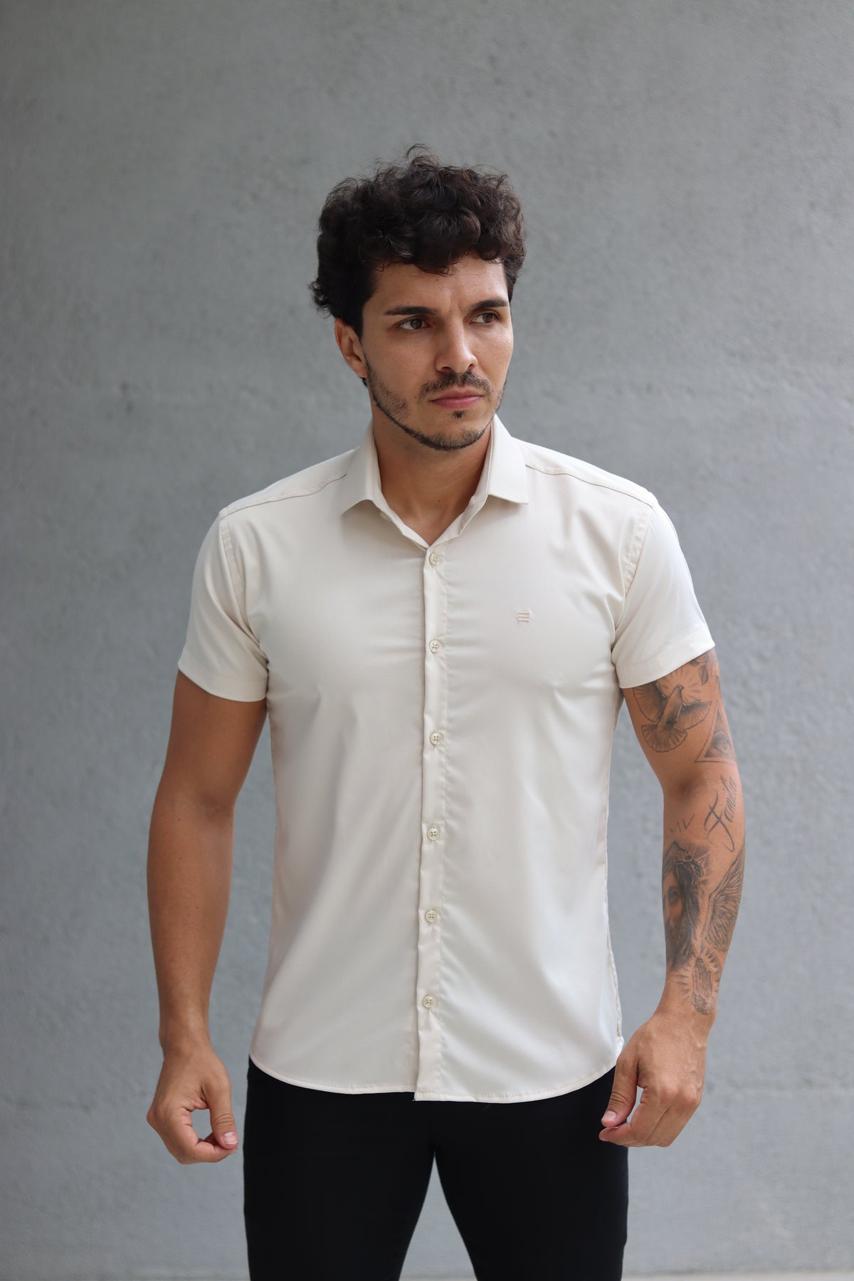 Camisa Fibra de Bambu Manga Curta Happen