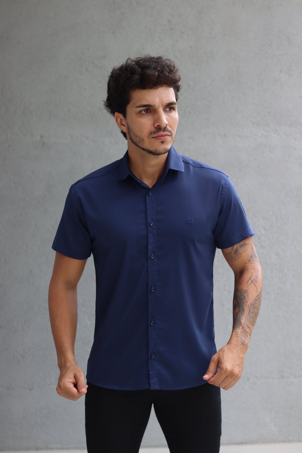 Camisa Fibra de Bambu Manga Curta Happen