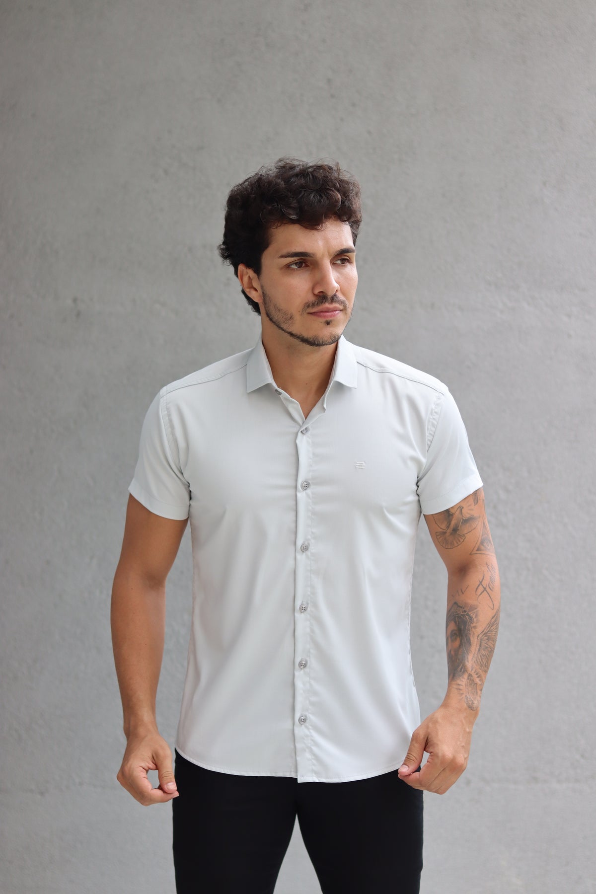 Camisa Fibra de Bambu Manga Curta Happen