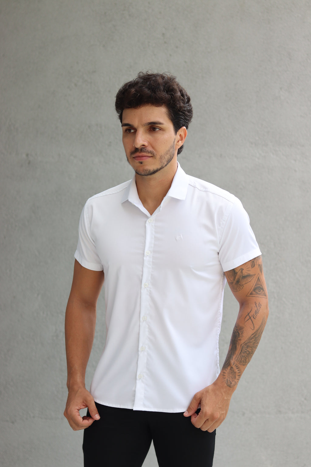 Camisa Fibra de Bambu Manga Curta Happen