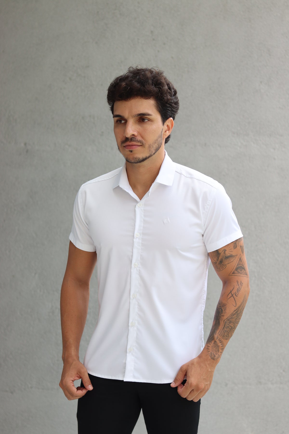 Camisa Fibra de Bambu Manga Curta Happen