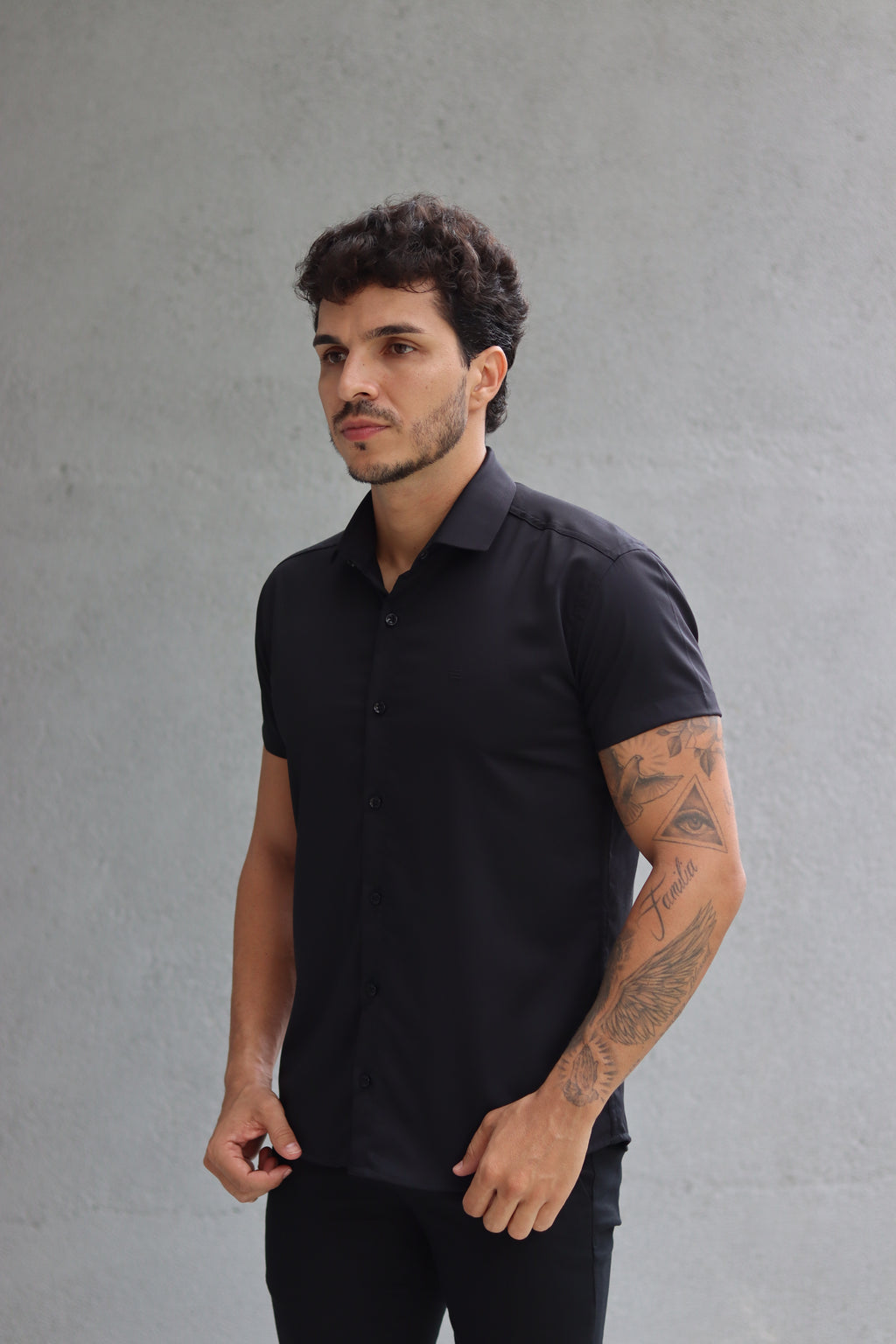 Camisa Fibra de Bambu Manga Curta Happen