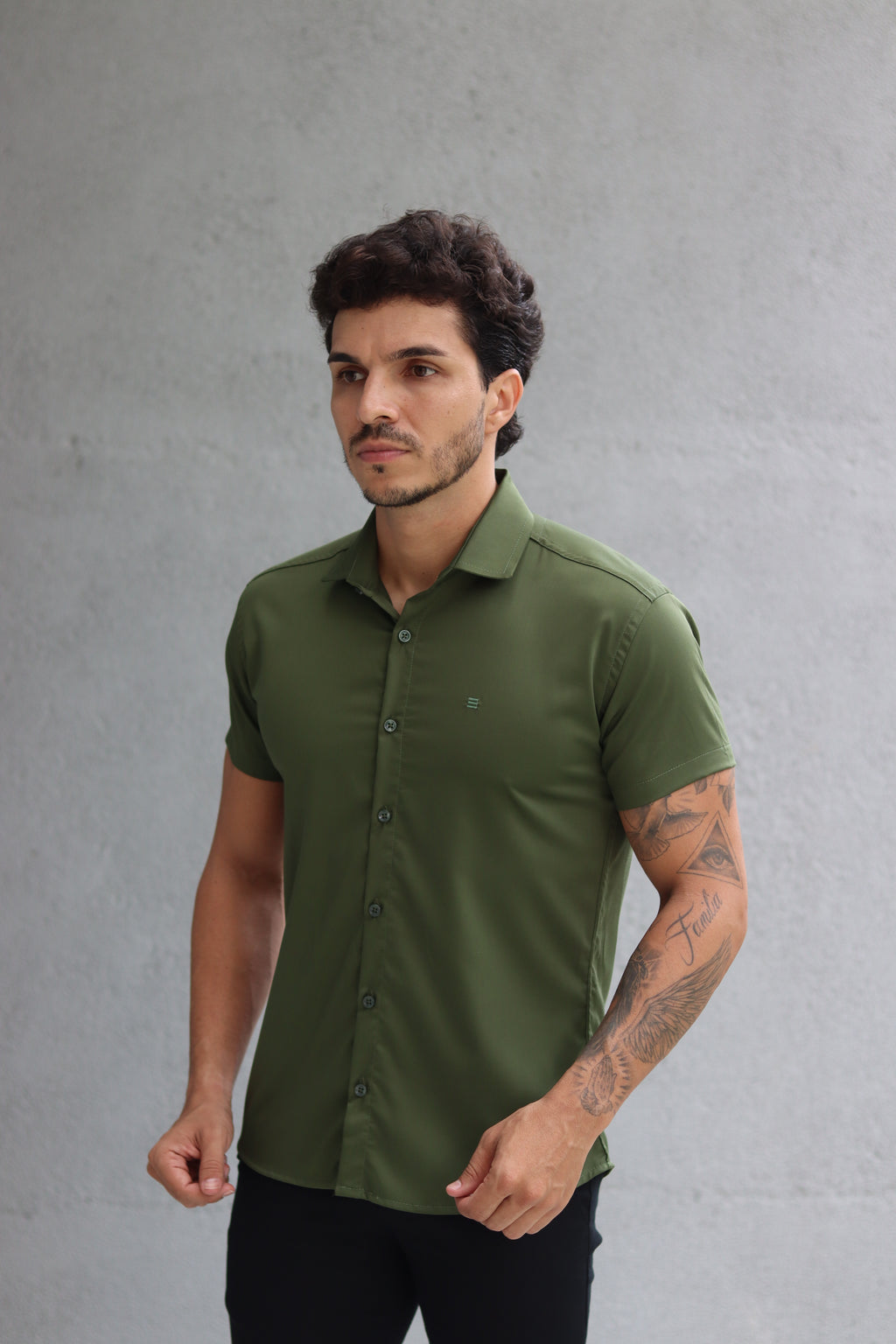 Camisa Fibra de Bambu Manga Curta Happen