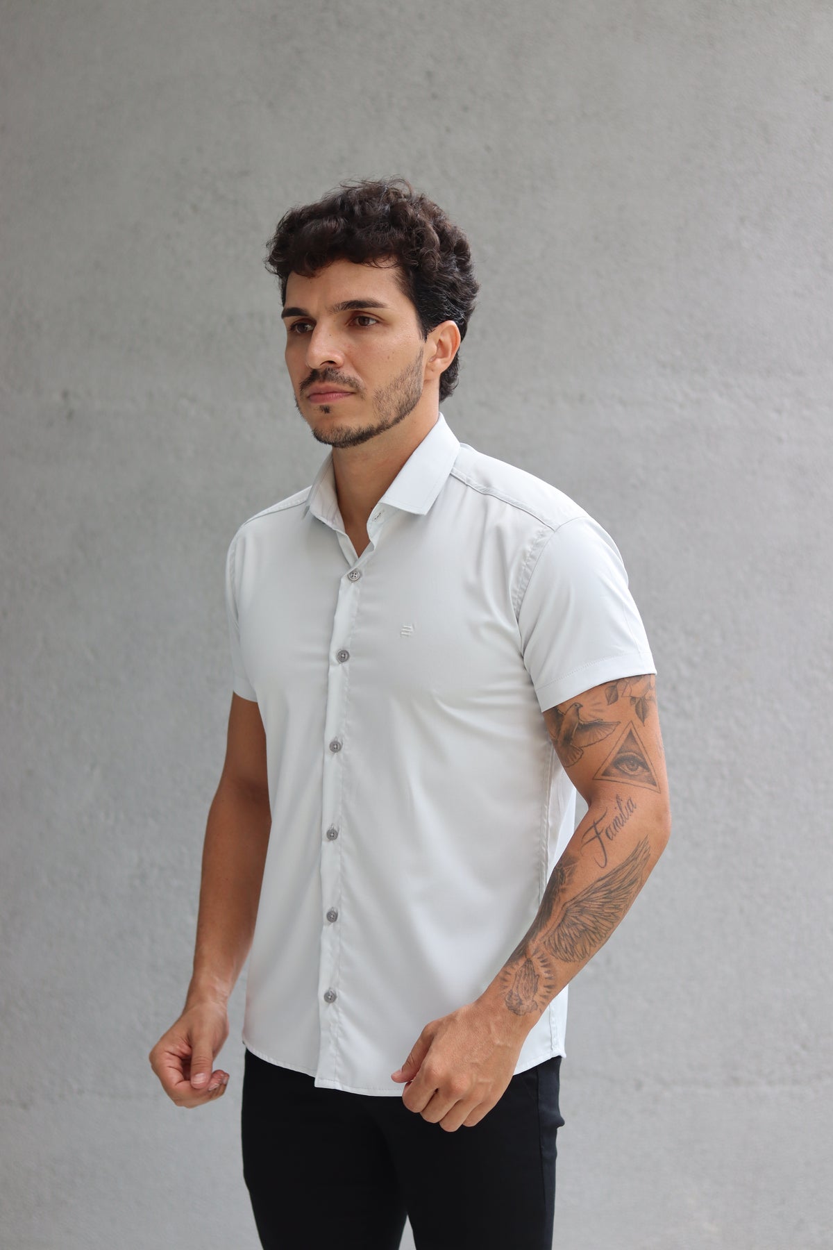 Camisa Fibra de Bambu Manga Curta Happen