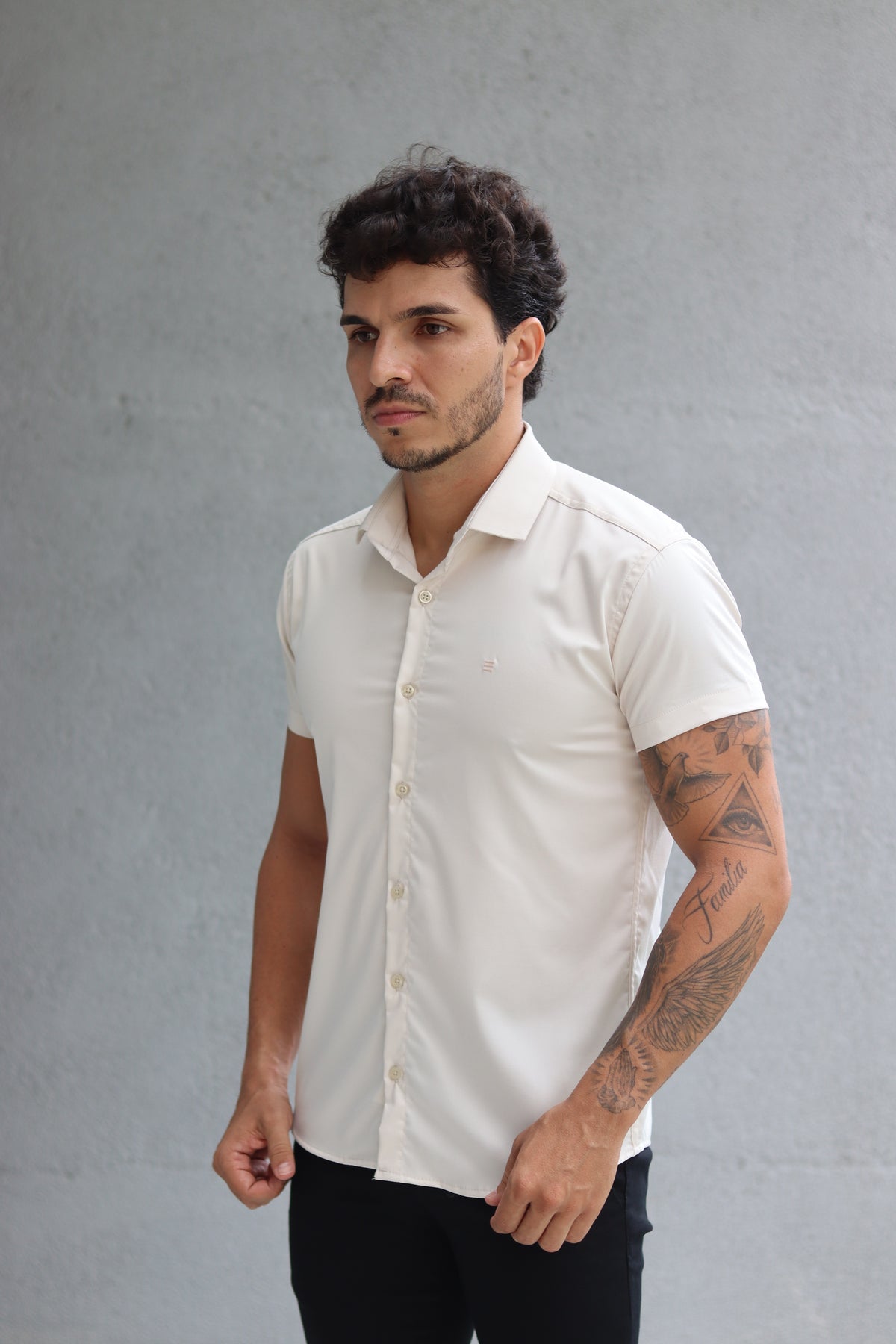 Camisa Fibra de Bambu Manga Curta Happen