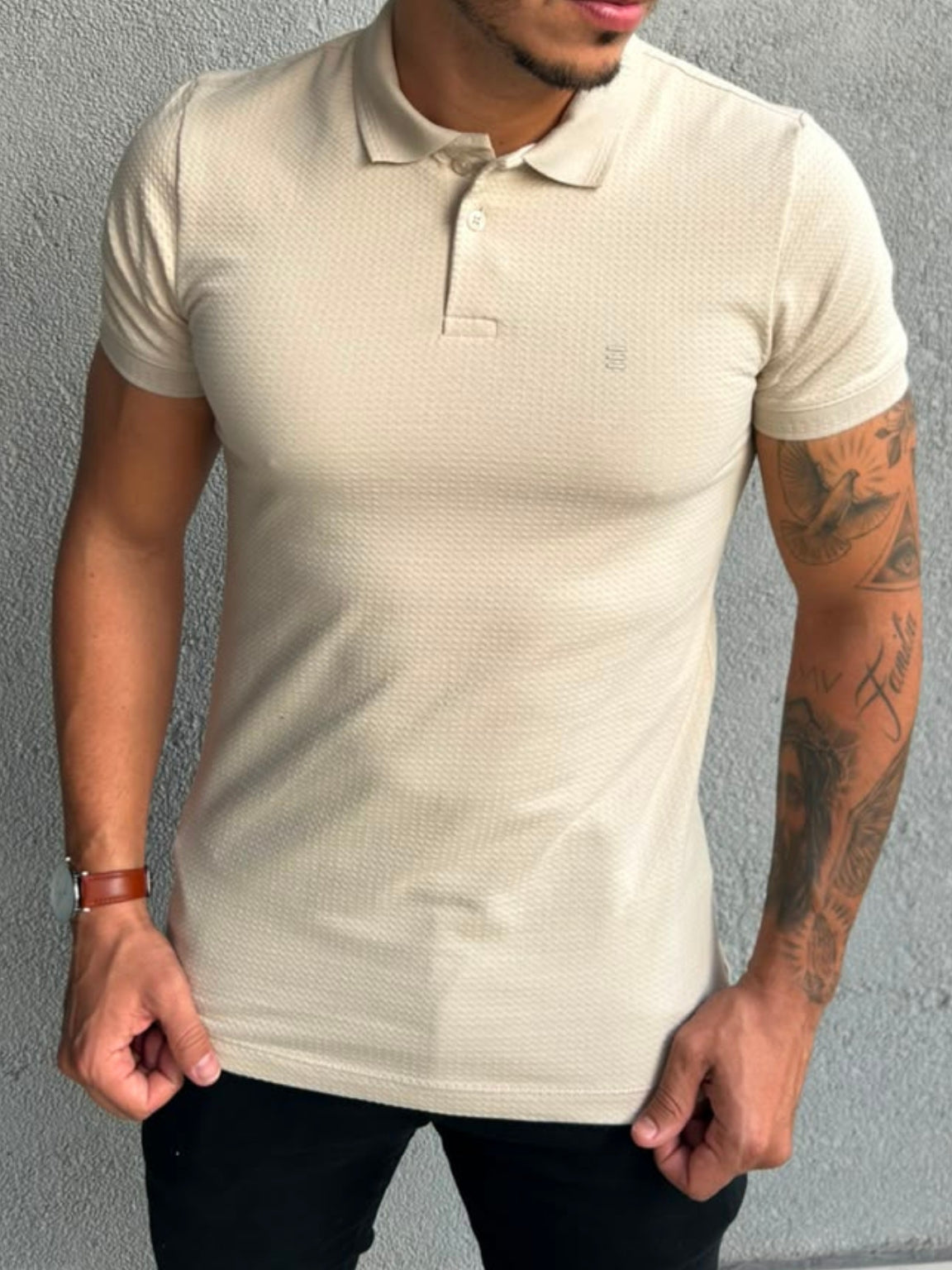 Camiseta Polo Texturizada Happen